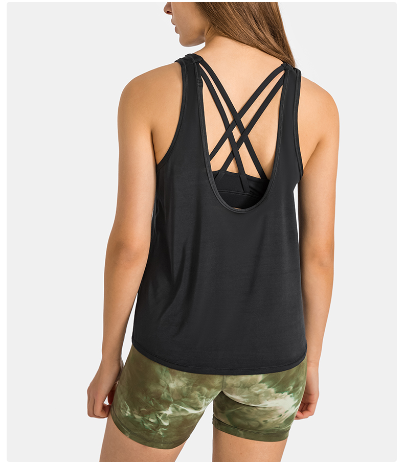 DT054 Yoga tanks for women built in bra china factory