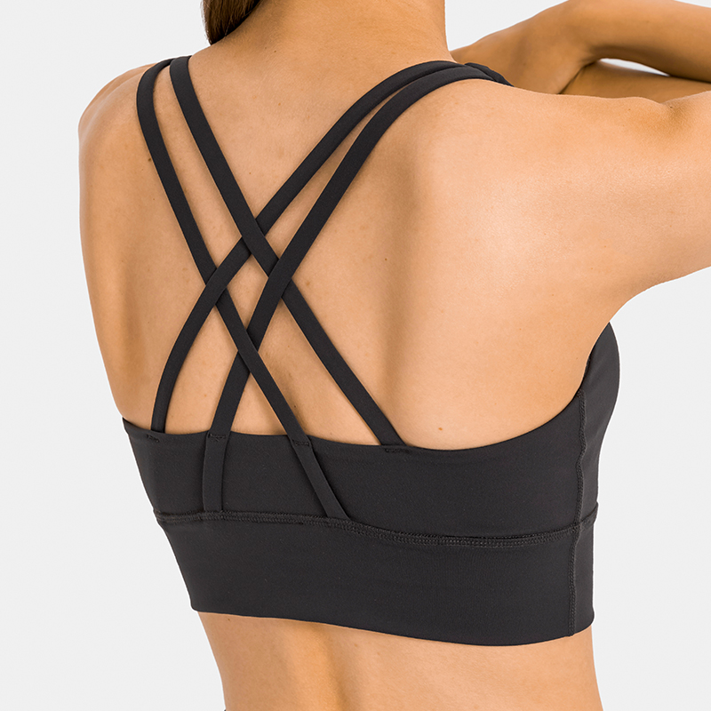 DW002 Back sexy cross straps high support Custom sports bra wholesale