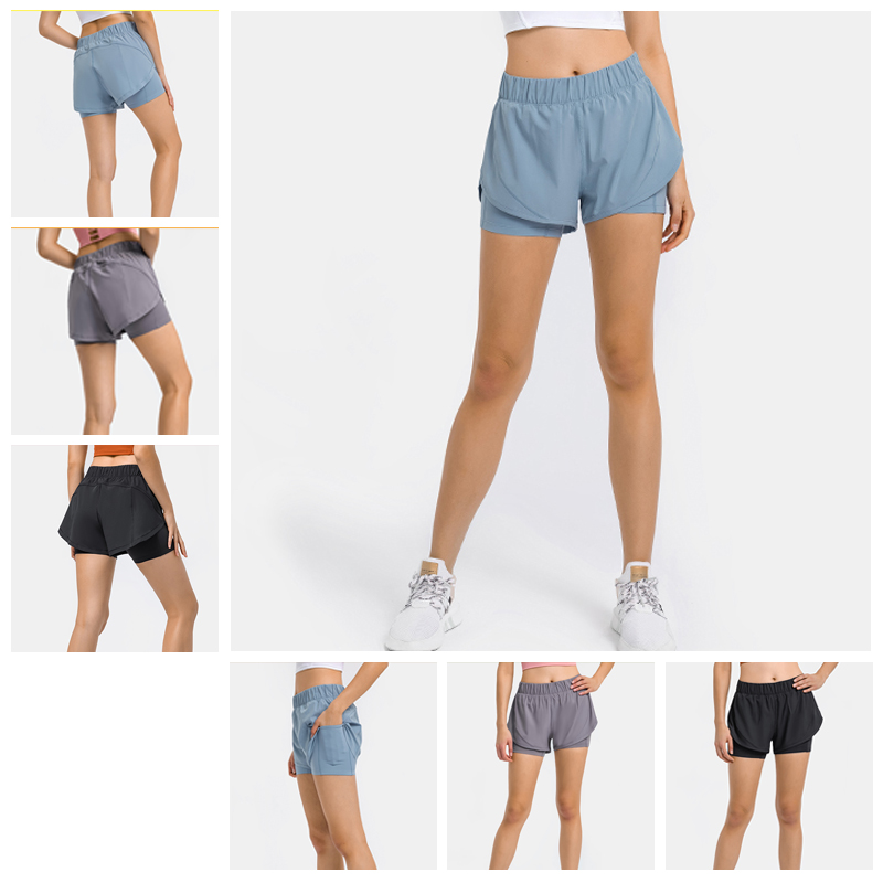 DK176  Super soft and light Gym shorts with inner tights wholesale